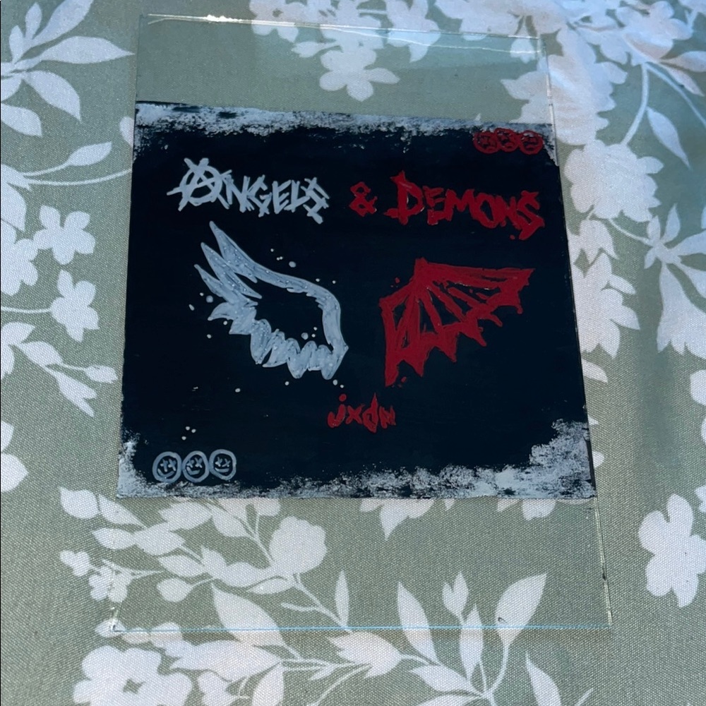 Handmade Glass Painting: Angels & Demons - jxdn